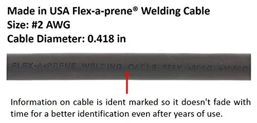 200 Amp Welding Electrode Holder Lead Assembly - Dinse 35-70 Connector - #2 AWG cable (100 FEET)