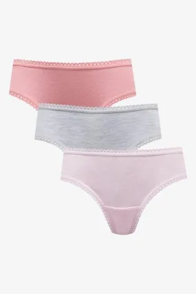 3 Pack Bikini Panties Pink And Grey