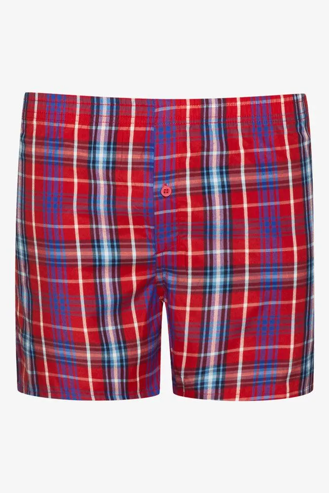 3 Pack Check Boxers Red