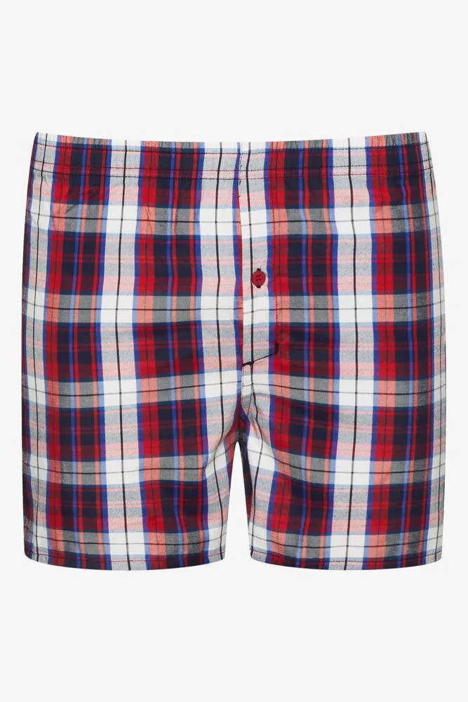 3 Pack Check Boxers Red