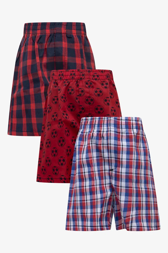 3 Pack Soccer Boxers Red