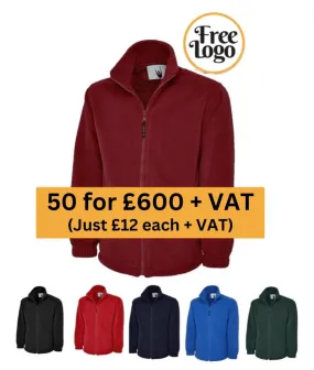 50 for £600 Classic Full Zip Fleece Jacket Bundle Deal