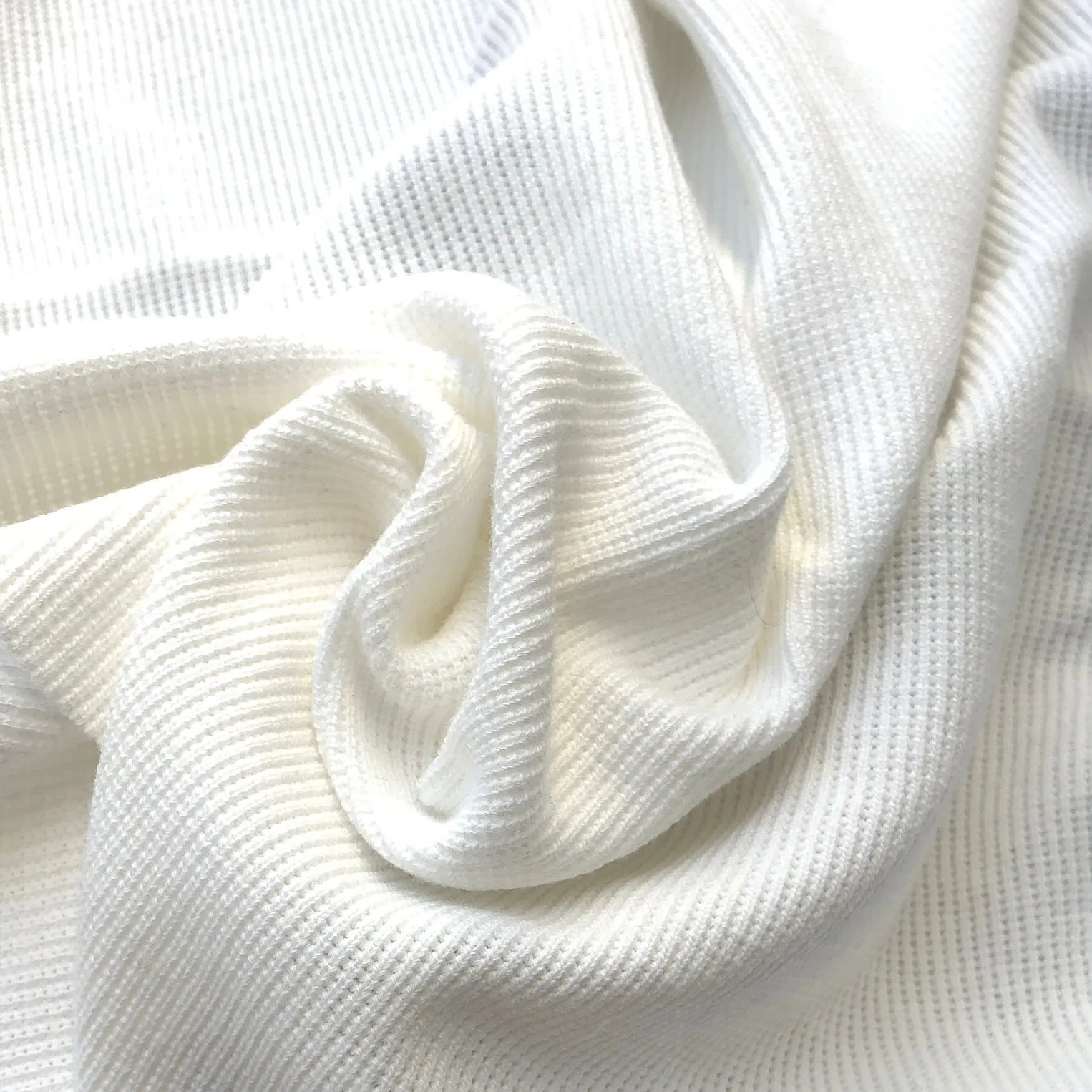 58" 100% Cotton PFD White Baby Thermal Knit Fabric By the Yard