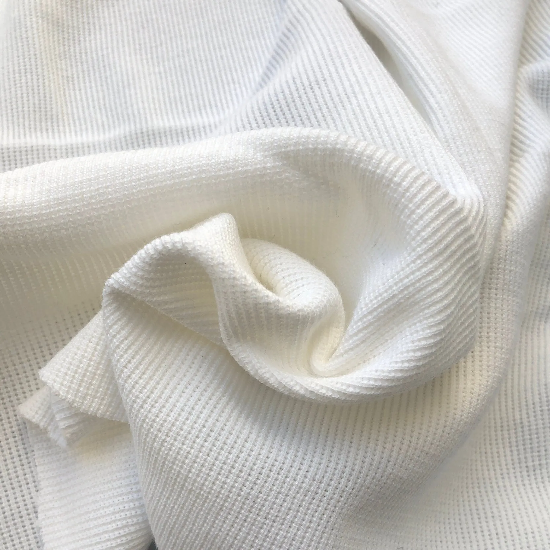 58" 100% Cotton PFD White Baby Thermal Knit Fabric By the Yard