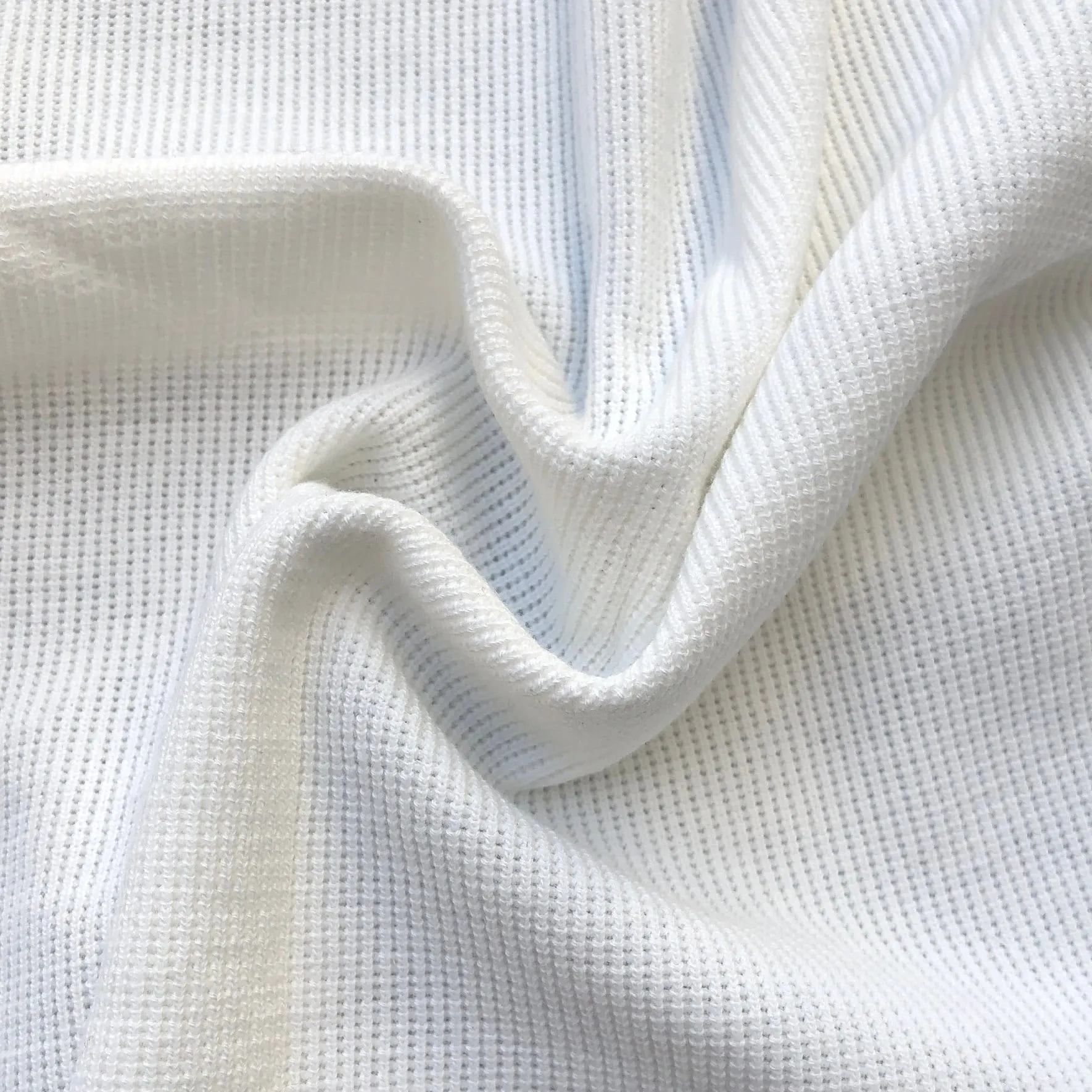 58" 100% Cotton PFD White Baby Thermal Knit Fabric By the Yard