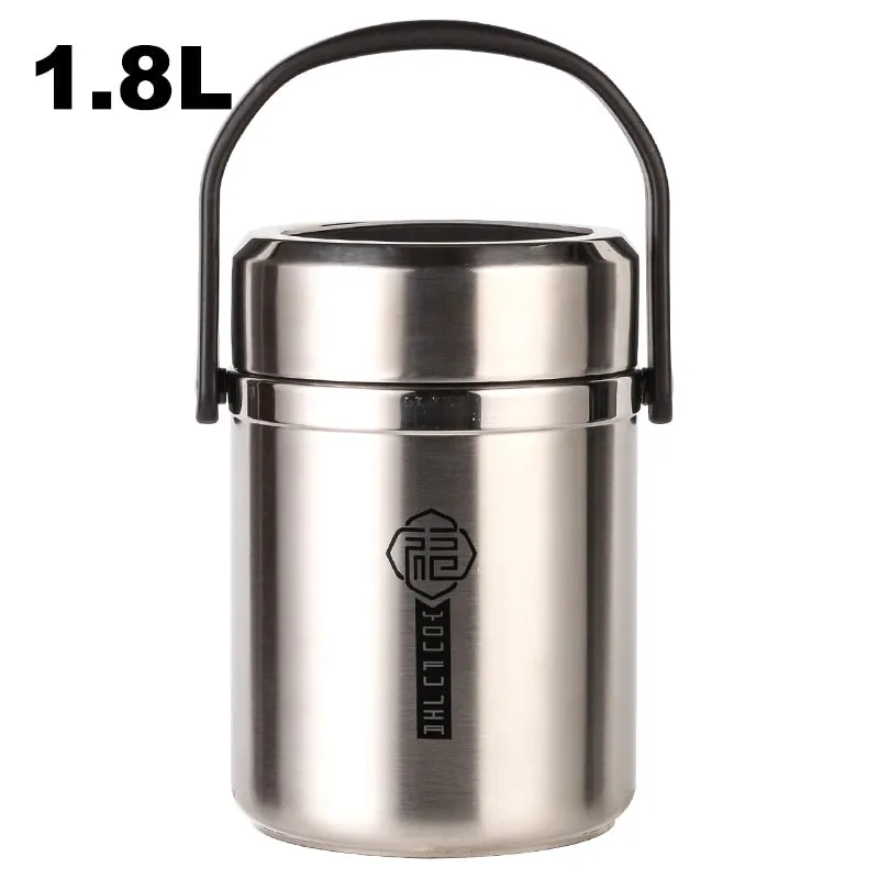 6 Hours Thermal Vacuum Lunch Box 304 Stainless Steel Insulated Worker Adult Food Container Large Picnic Student Bento Box Set