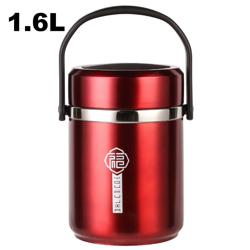 6 Hours Thermal Vacuum Lunch Box 304 Stainless Steel Insulated Worker Adult Food Container Large Picnic Student Bento Box Set