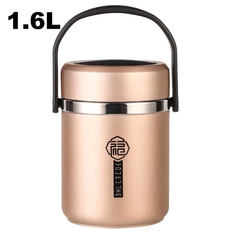 6 Hours Thermal Vacuum Lunch Box 304 Stainless Steel Insulated Worker Adult Food Container Large Picnic Student Bento Box Set