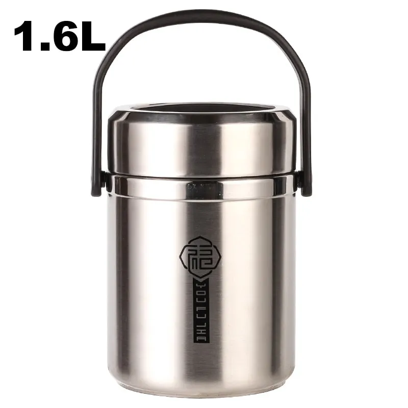 6 Hours Thermal Vacuum Lunch Box 304 Stainless Steel Insulated Worker Adult Food Container Large Picnic Student Bento Box Set