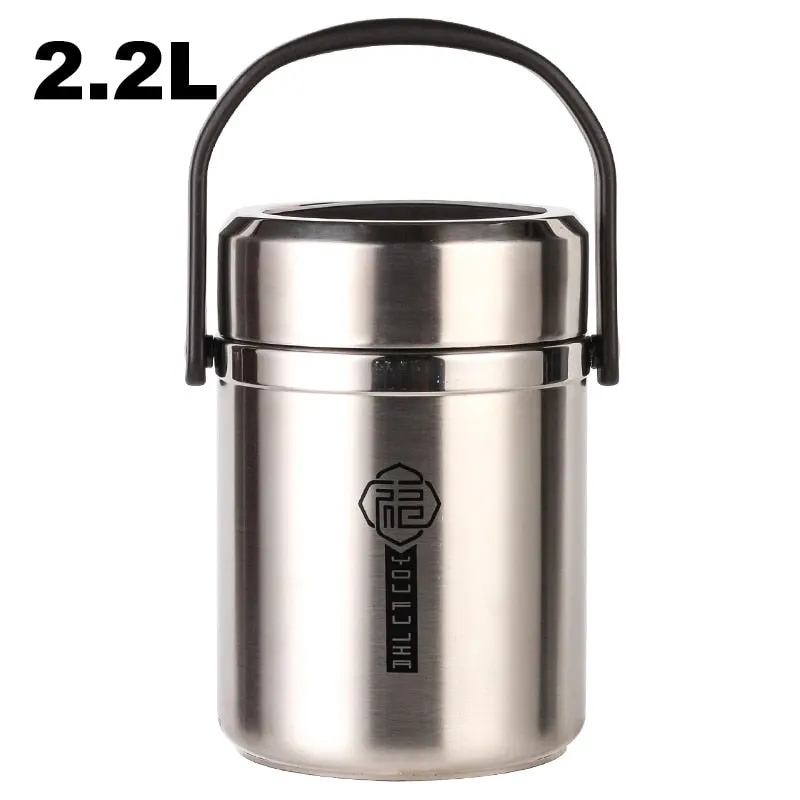 6 Hours Thermal Vacuum Lunch Box 304 Stainless Steel Insulated Worker Adult Food Container Large Picnic Student Bento Box Set