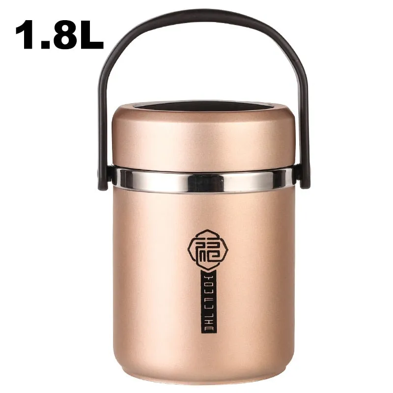 6 Hours Thermal Vacuum Lunch Box 304 Stainless Steel Insulated Worker Adult Food Container Large Picnic Student Bento Box Set