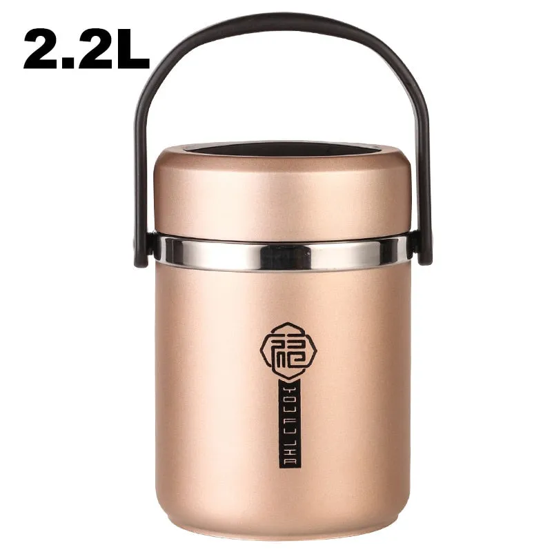 6 Hours Thermal Vacuum Lunch Box 304 Stainless Steel Insulated Worker Adult Food Container Large Picnic Student Bento Box Set