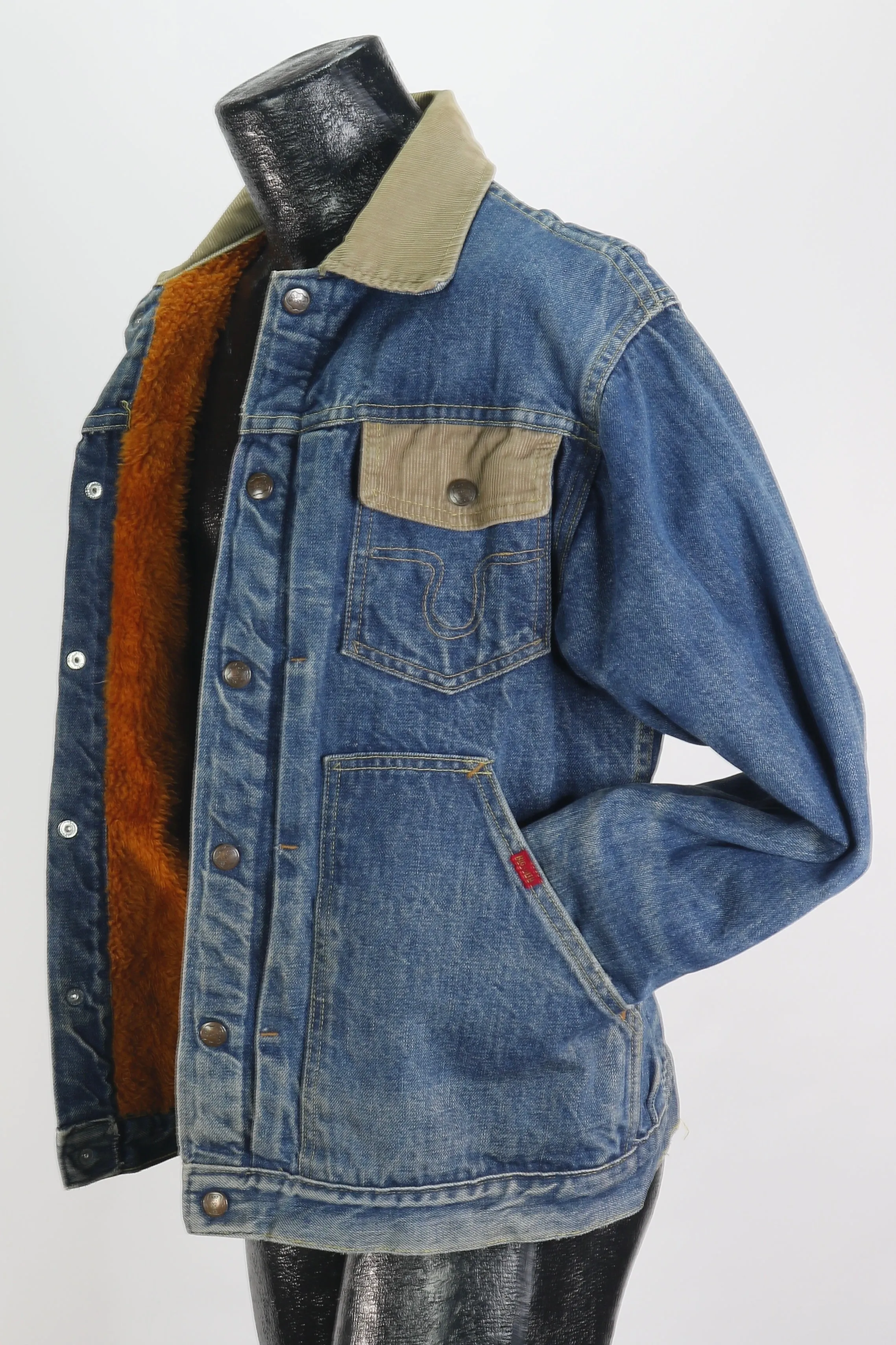 60s Big Smith Denim & Corduroy Ranch Jacket        M