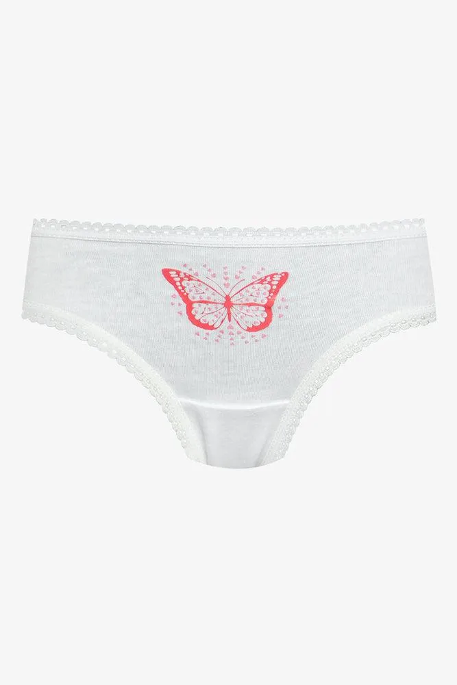 7 Pack Butterfly Bikini Panties Pink