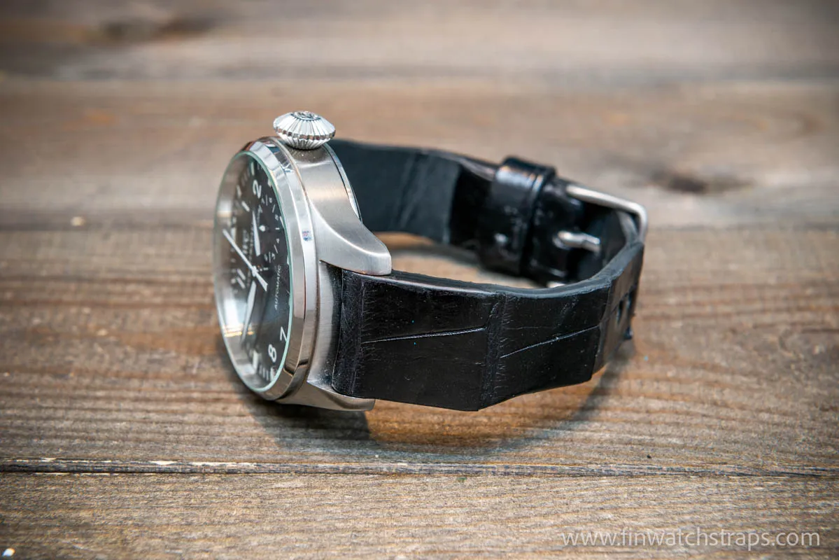 Alligator watch strap, Pilot watch strap, handmade in Finland