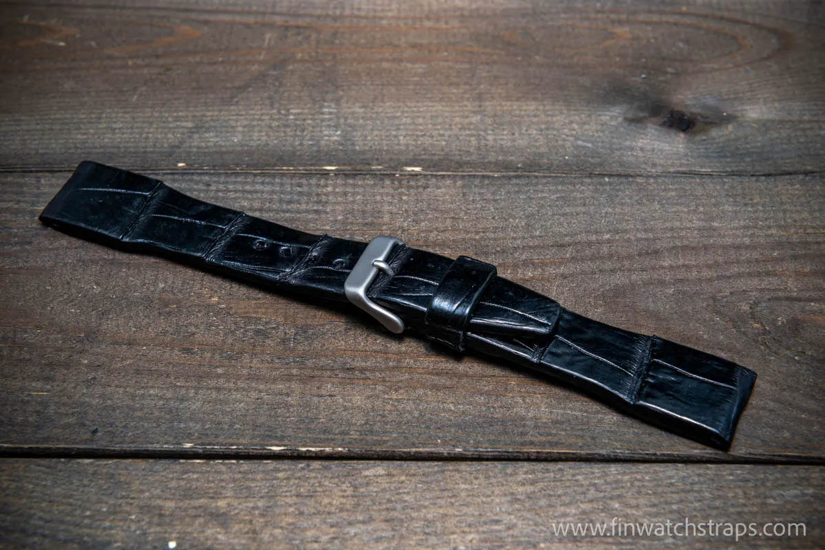 Alligator watch strap, Pilot watch strap, handmade in Finland