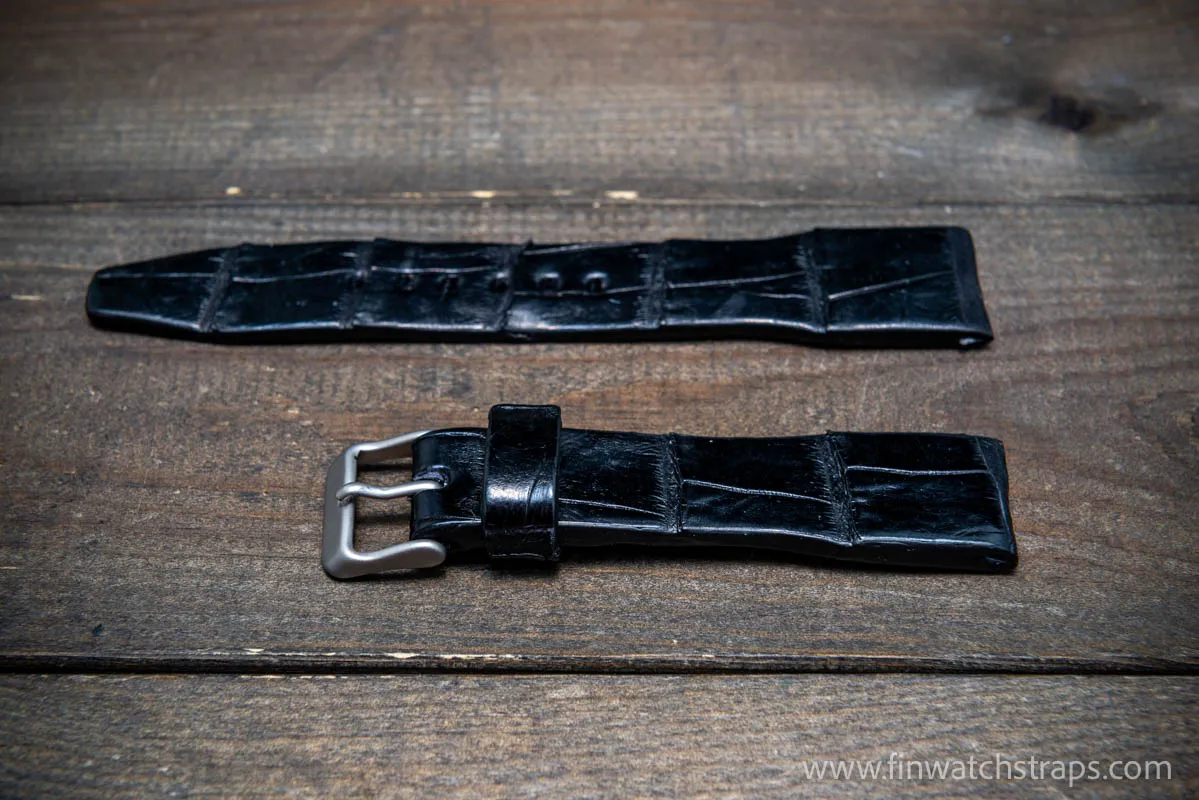 Alligator watch strap, Pilot watch strap, handmade in Finland