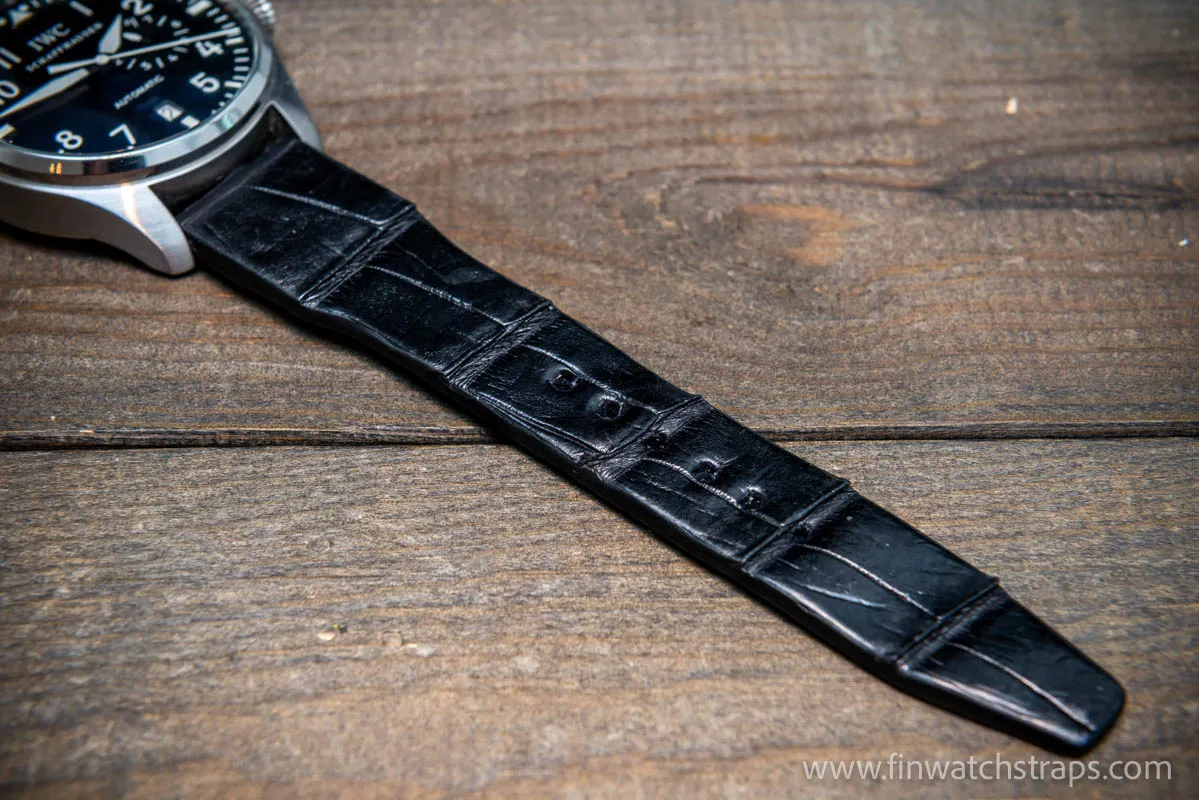 Alligator watch strap, Pilot watch strap, handmade in Finland