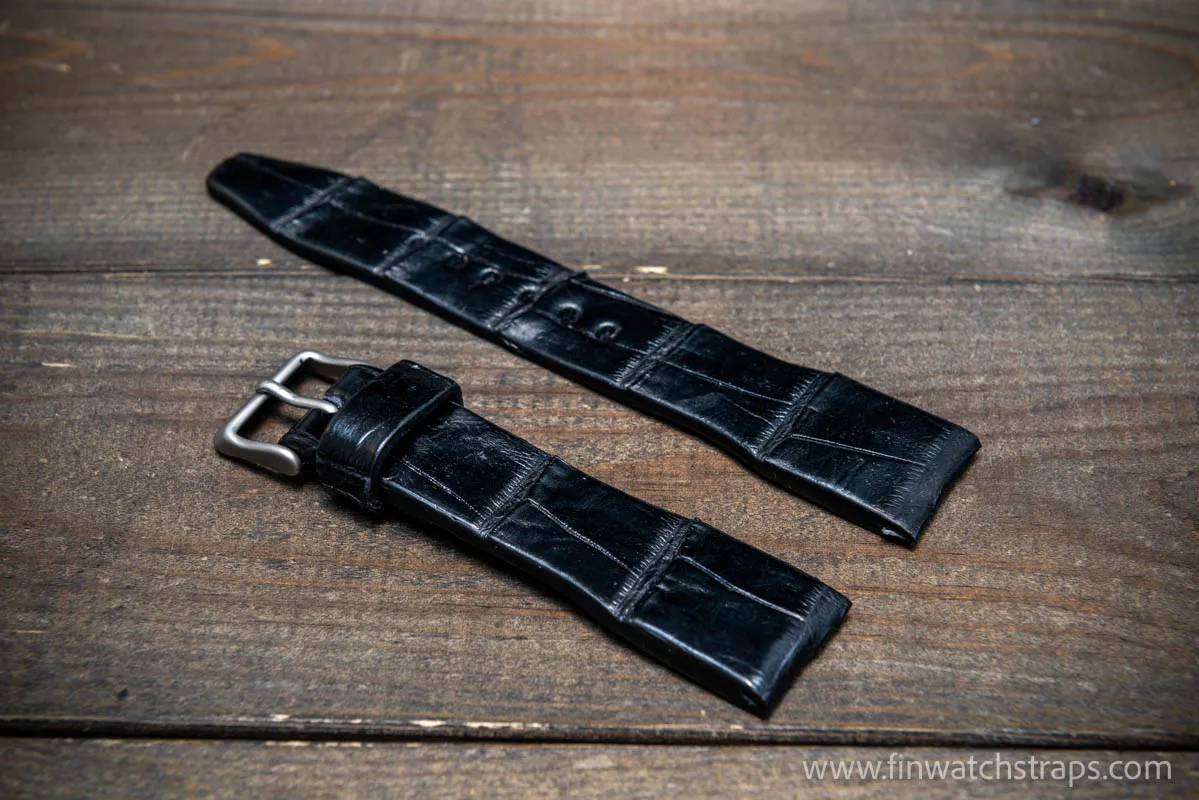 Alligator watch strap, Pilot watch strap, handmade in Finland