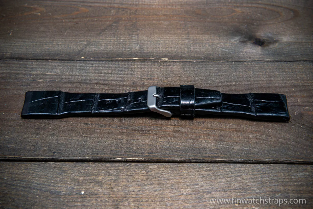 Alligator watch strap, Pilot watch strap, handmade in Finland