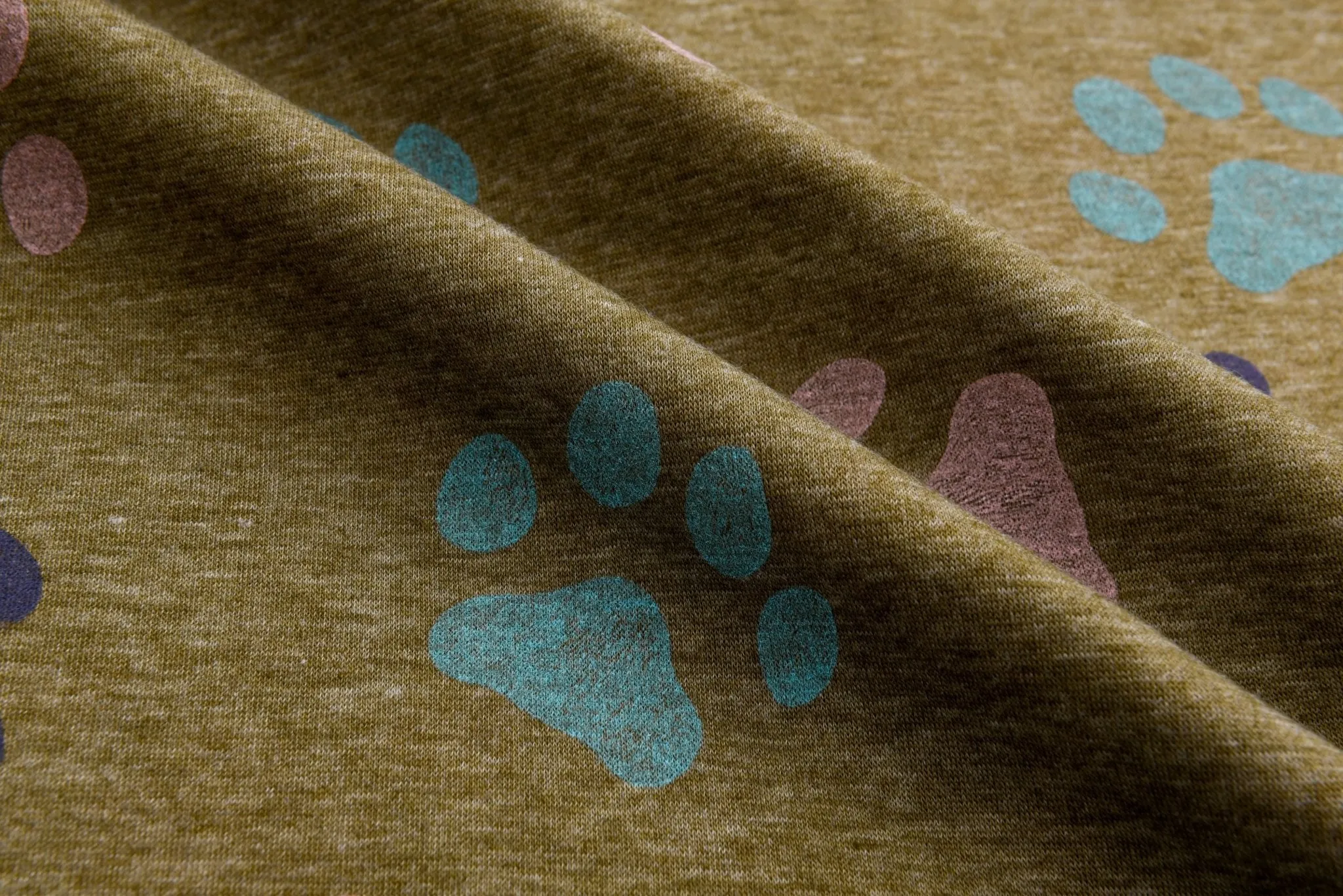 Alpine Fleece Animal Footprint  Print Fabric