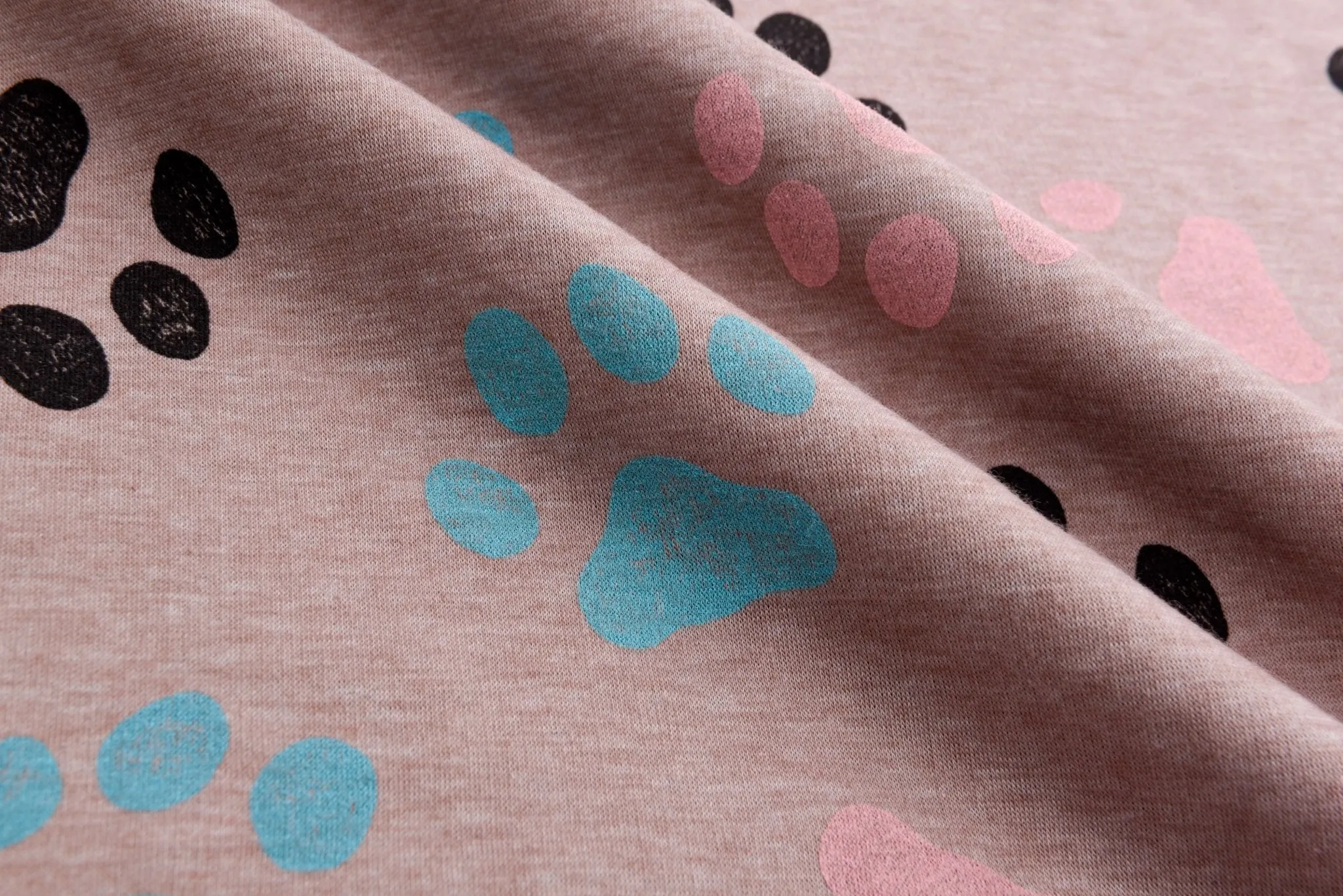 Alpine Fleece Animal Footprint  Print Fabric