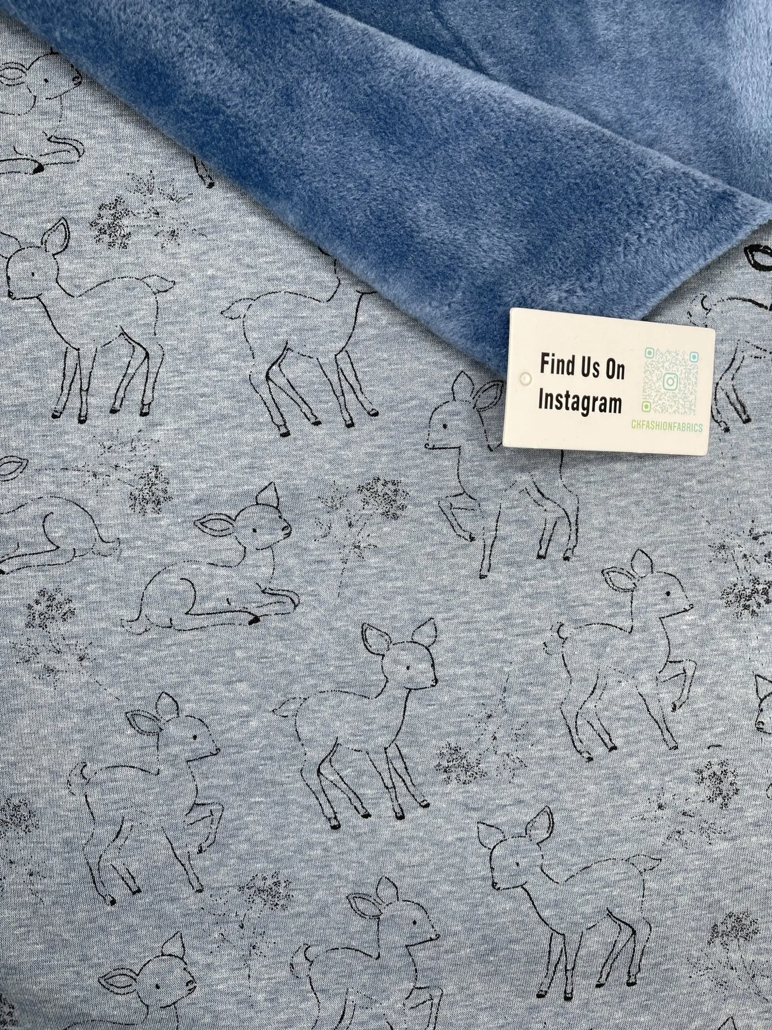 Alpine Fleece Bambi Deer Print  Fabric