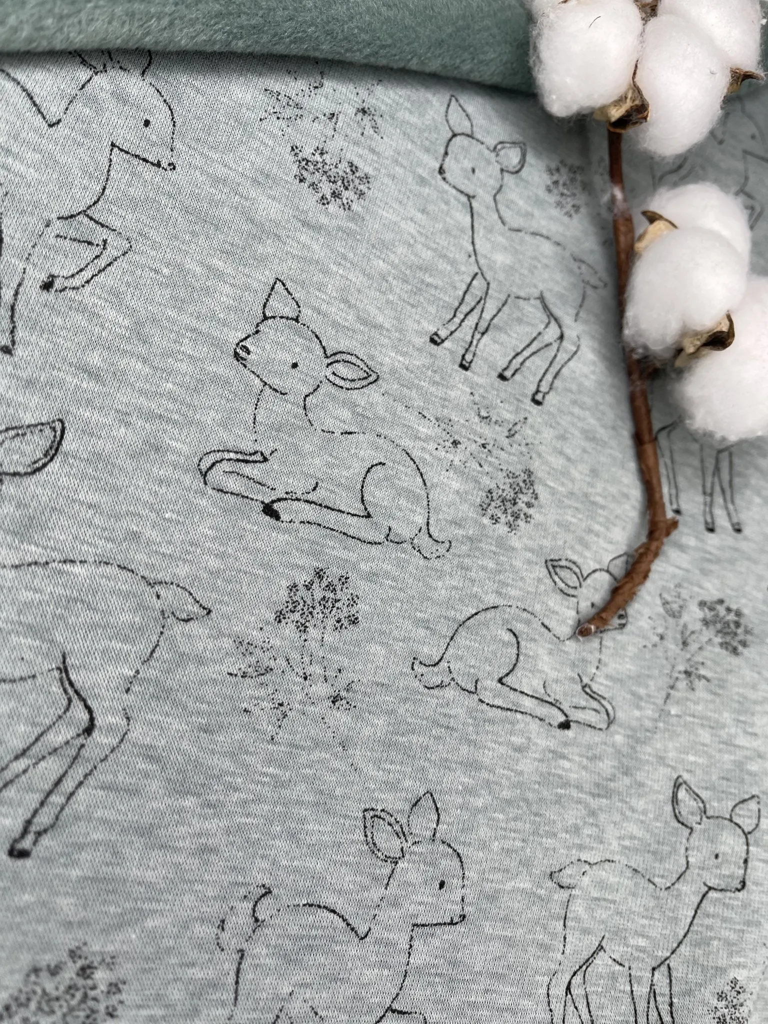 Alpine Fleece Bambi Deer Print  Fabric