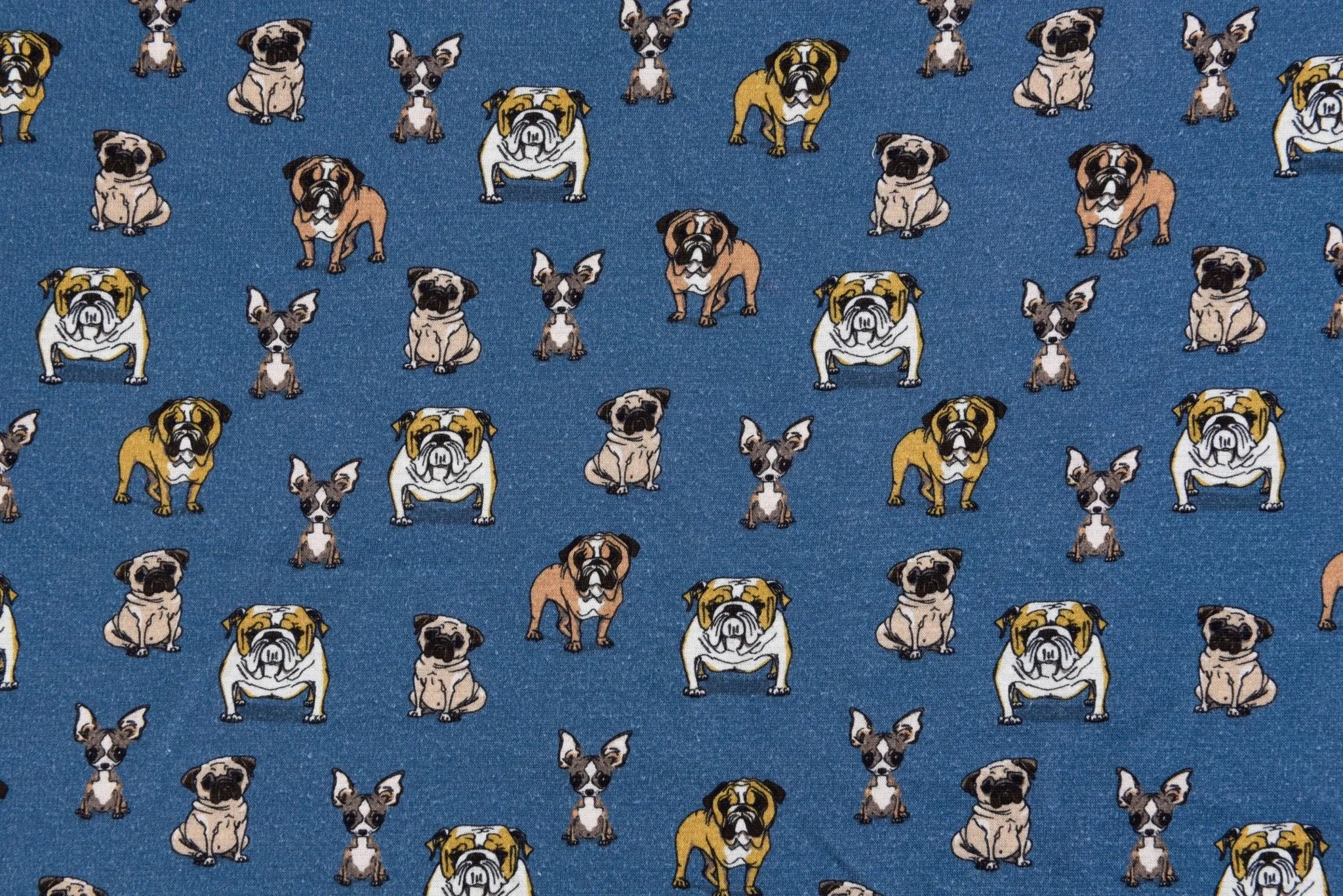 Alpine Fleece Bulldog Print Fabric- 5002