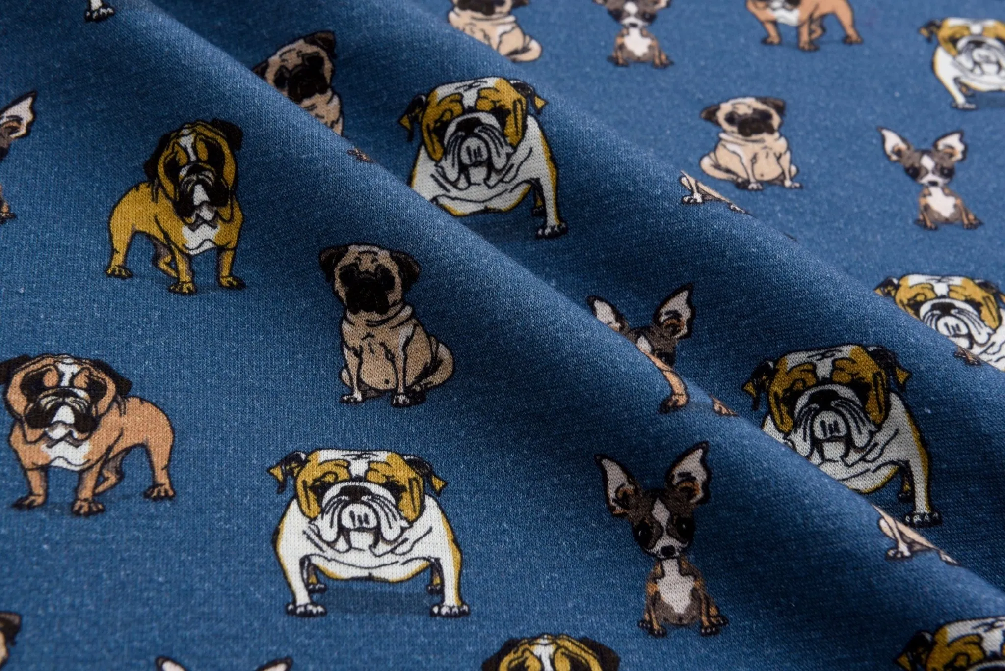 Alpine Fleece Bulldog Print Fabric- 5002