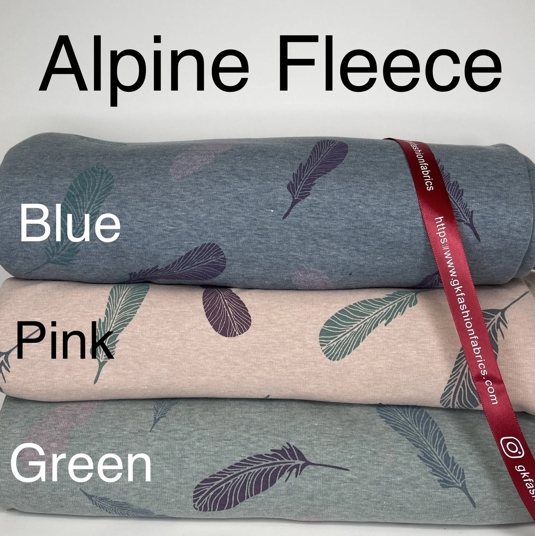 Alpine Fleece Feathers Print  Fabric