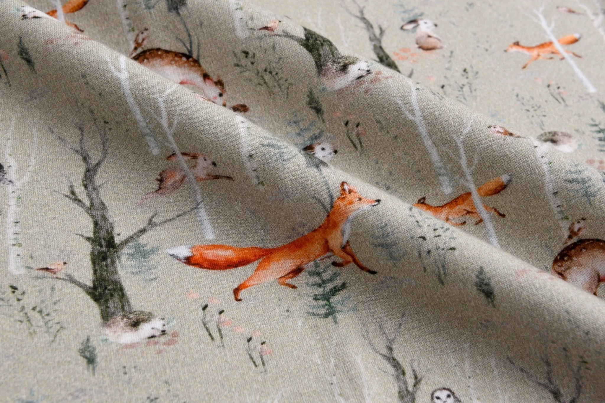 Alpine Fleece Forest Print Fabric- 5000