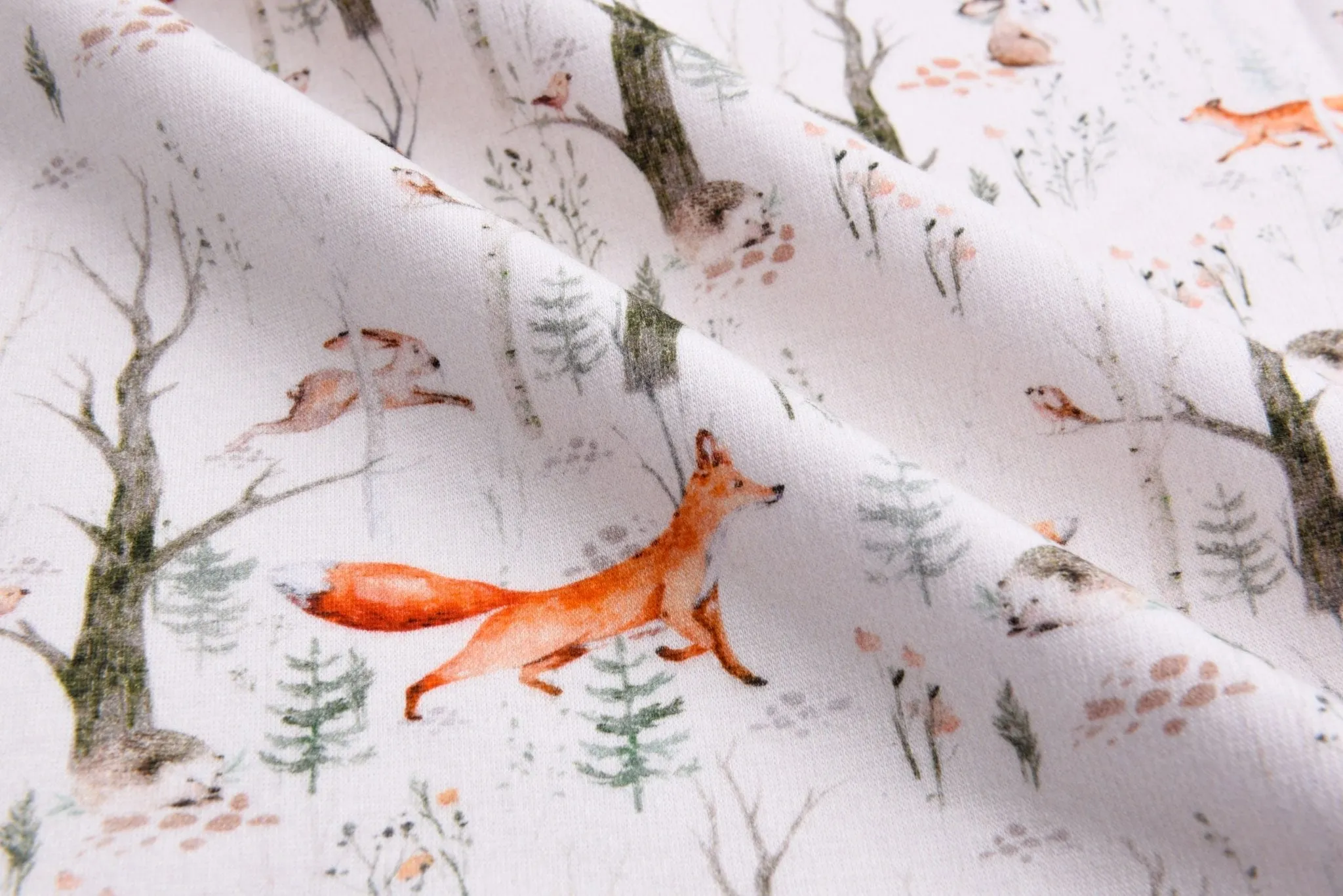 Alpine Fleece Forest Print Fabric- 5000