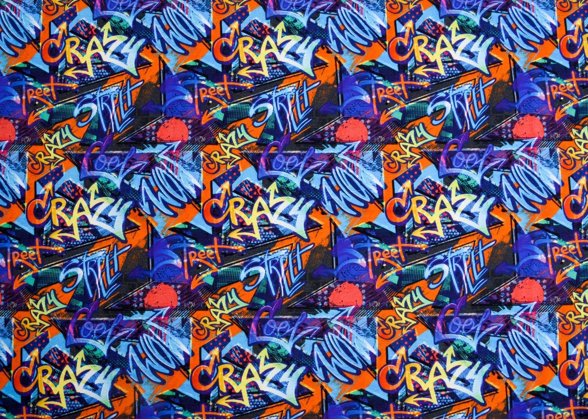 Alpine Fleece Graffiti Art  Print Fabric- 5007