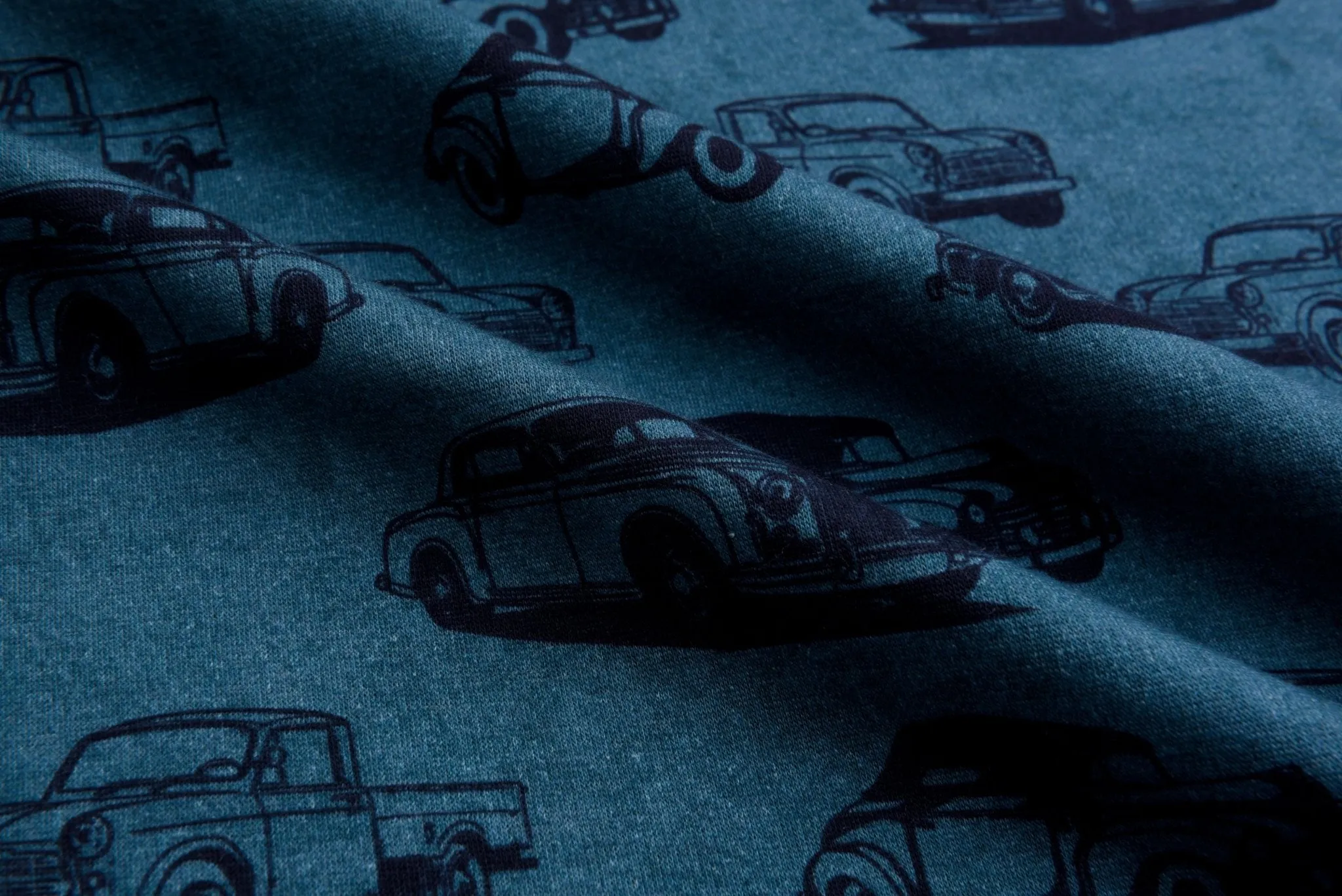 Alpine Fleece Retro Cars  Print Fabric - 5006