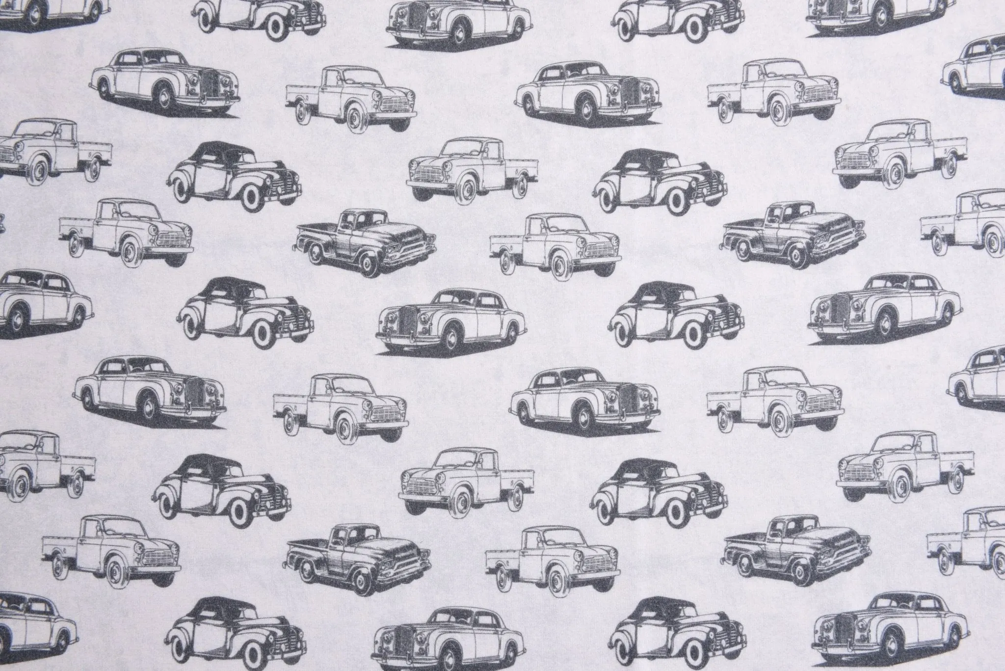 Alpine Fleece Retro Cars  Print Fabric - 5006