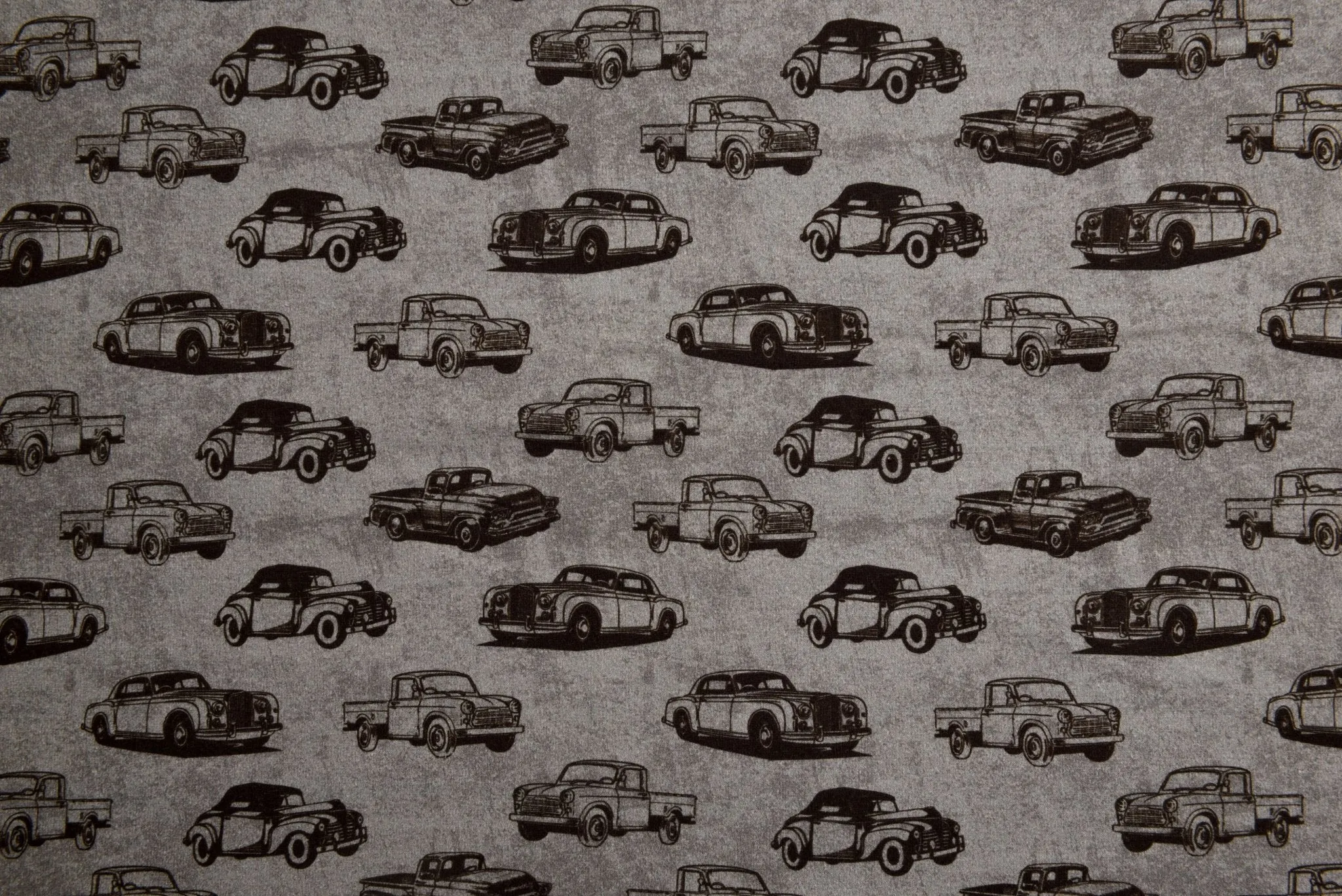 Alpine Fleece Retro Cars  Print Fabric - 5006