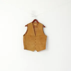 American Company Men 48 M Vest Camel Classic Leather Suede Western Waistcoat