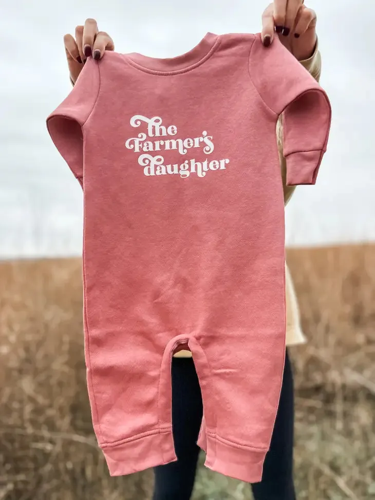 American Farm Co. Baby Girl's "The Farmers Daughter" Jumpsuit in Mauve