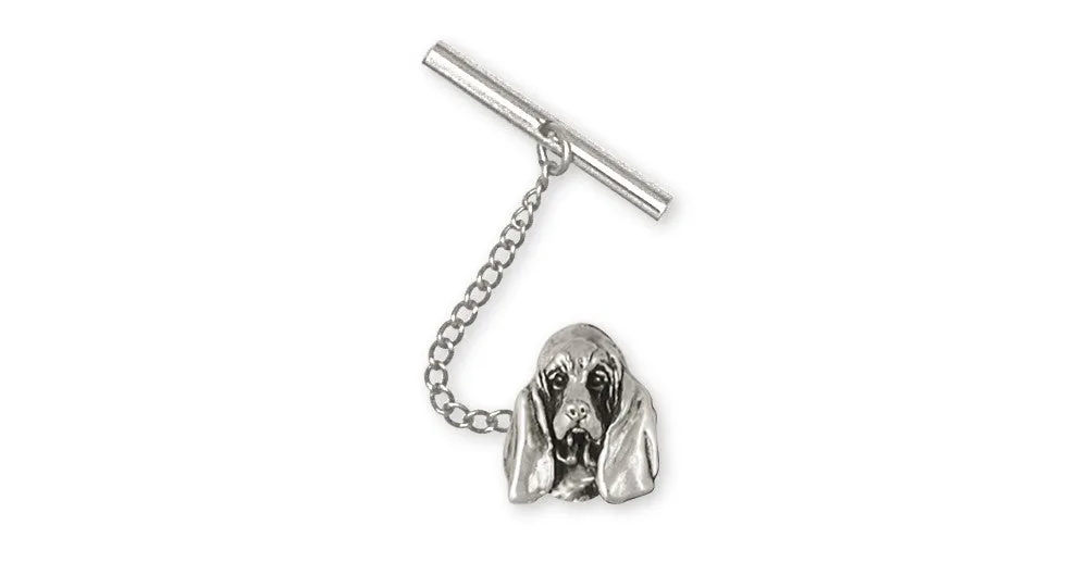 Basset Hound Tie Tack Jewelry Sterling Silver Handmade Dog Tie Tack BAS6-TT