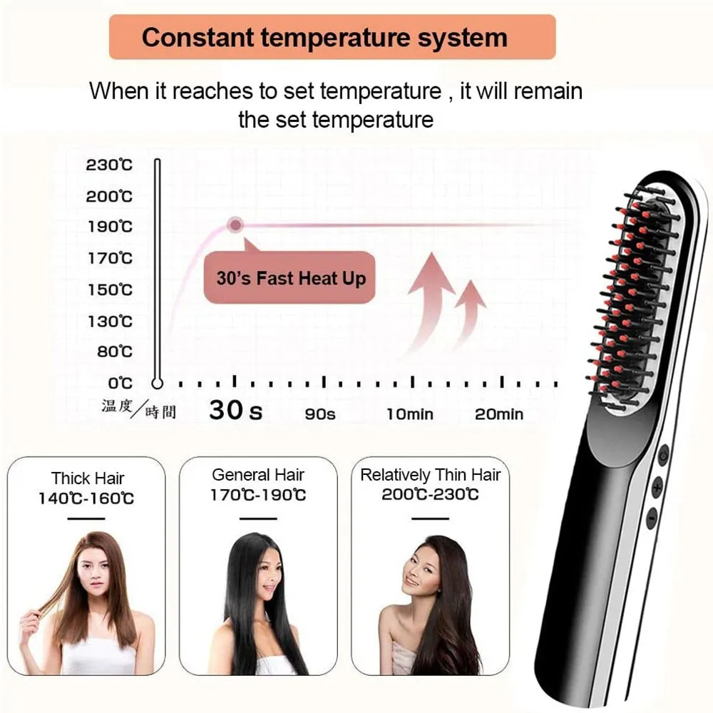 Beard  Hair Straightener Brush Hot Comb