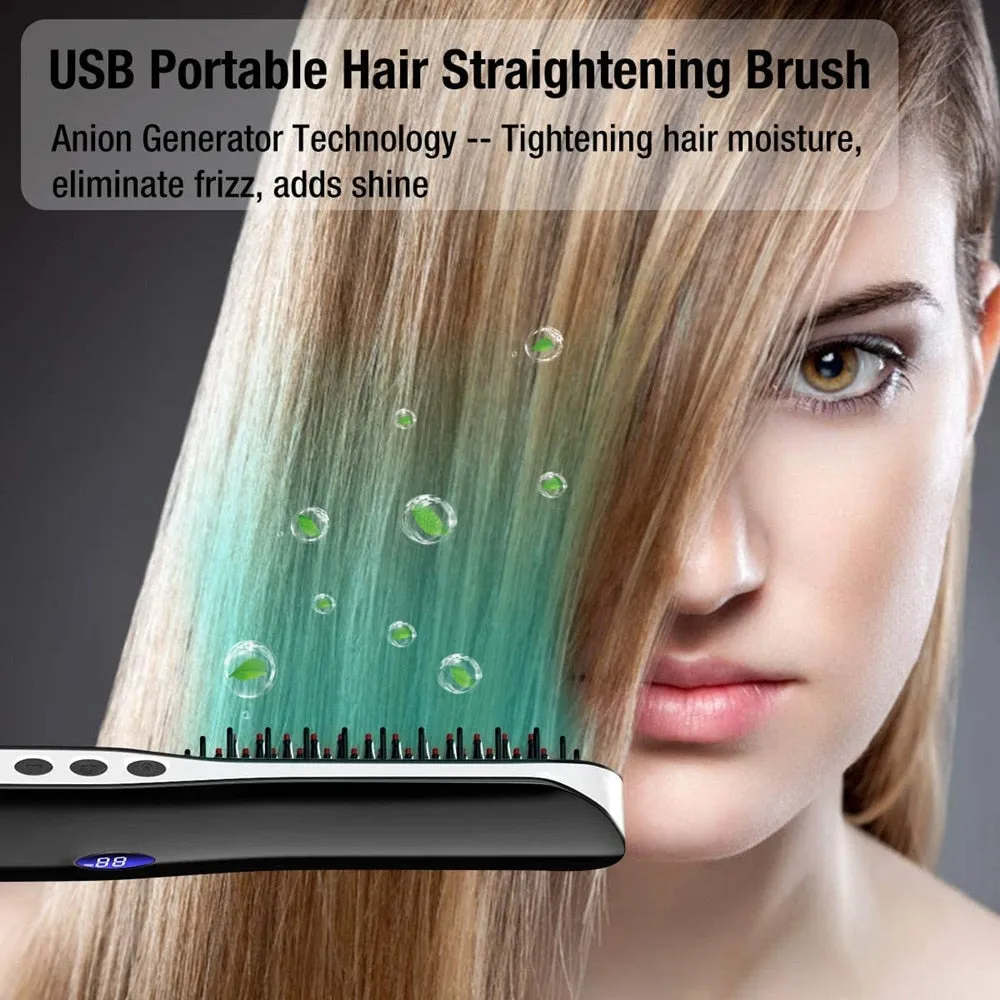 Beard  Hair Straightener Brush Hot Comb