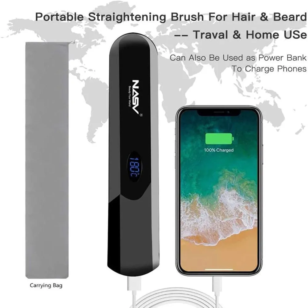 Beard  Hair Straightener Brush Hot Comb