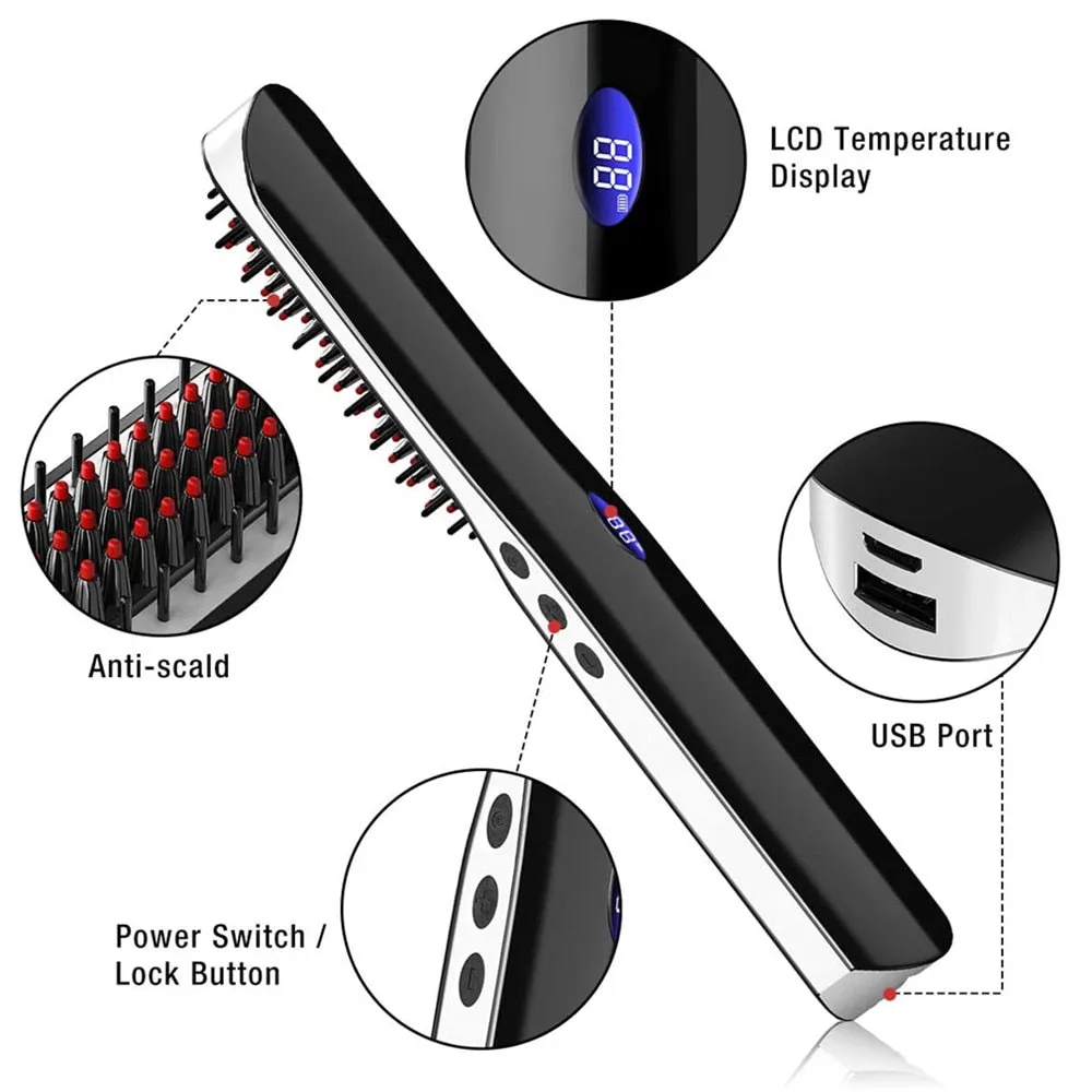 Beard  Hair Straightener Brush Hot Comb