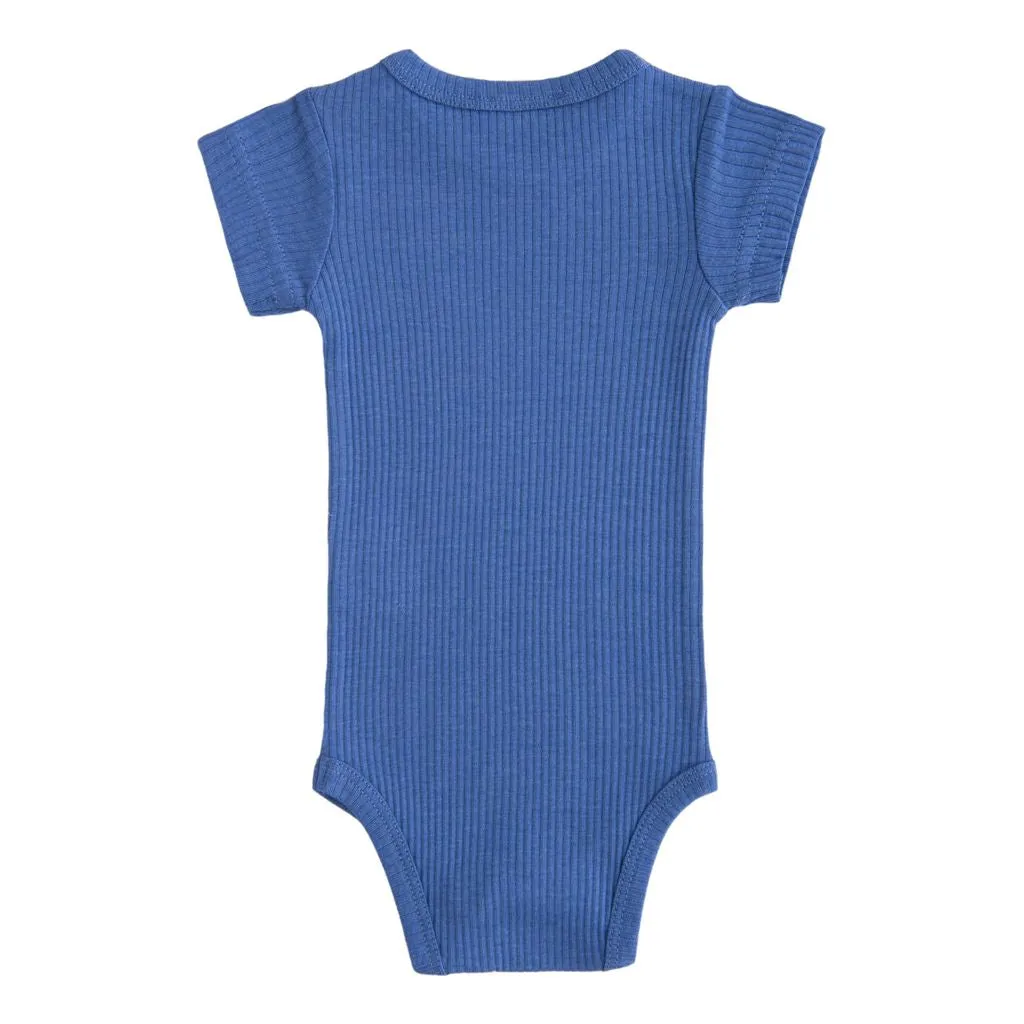 Blue Short Sleeved Modal Bodysuit