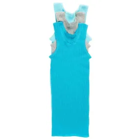 Bonds Baby Singlet Set 3 Pack - Turquoise/Grey/Pale Blue