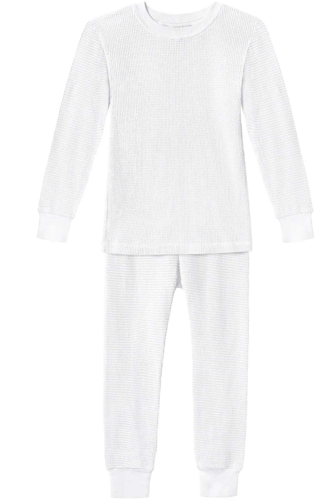 Boys and Girls 100% Cotton Soft & Warm Heavier Thermal Long John Set | White