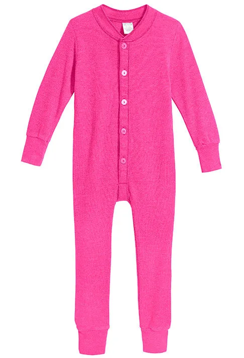 Boys and Girls Soft & Cozy Thermal One- Piece Union Suit  | Hot Pink