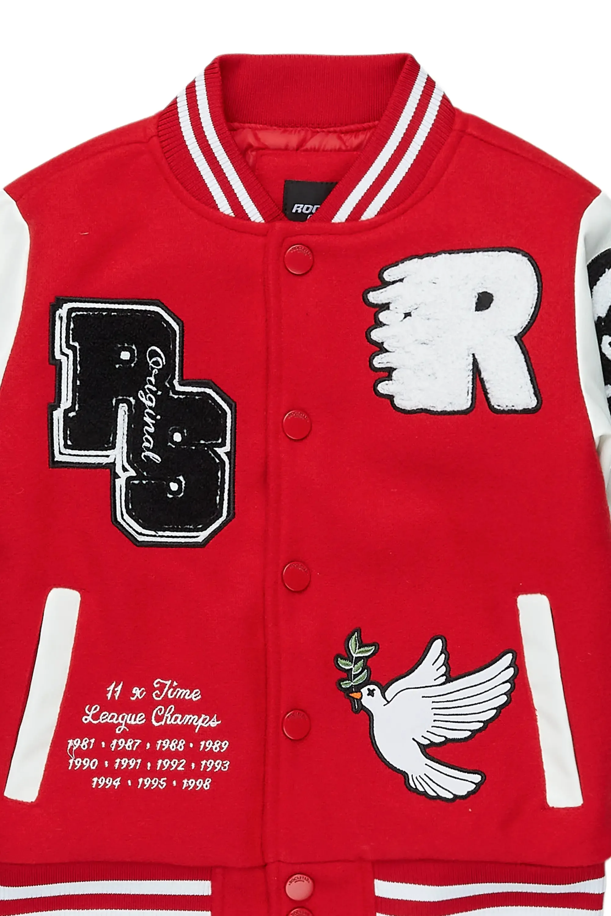 Boys Leaner Red Bomber Jacket