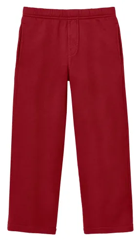 Boys Soft Cotton Fleece Straight Leg Pocket Pant | Red